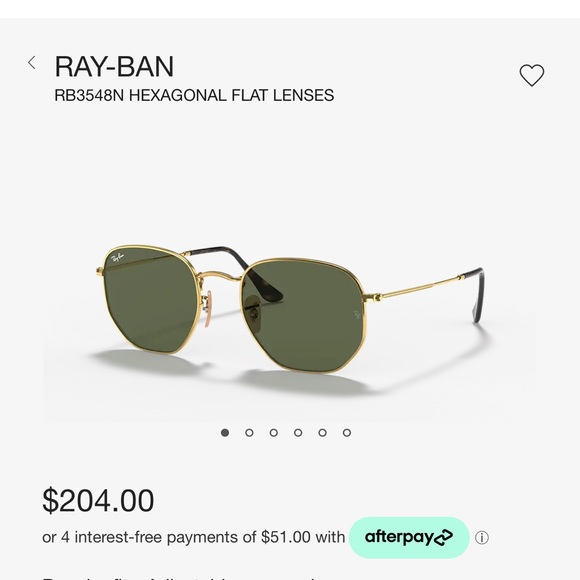 Ray-Ban Hexagonal Flat Lenses Gold/Green Lenses - Picture 5 of 8